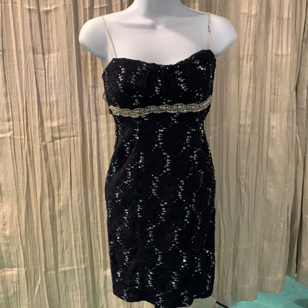Juniors black silver sequin Dress size 1 and 3
